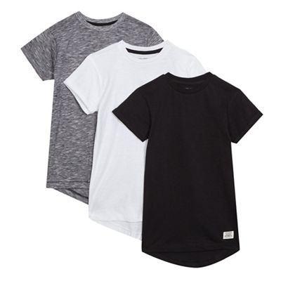 bluezoo Pack of three boys' assorted longline t-shirts